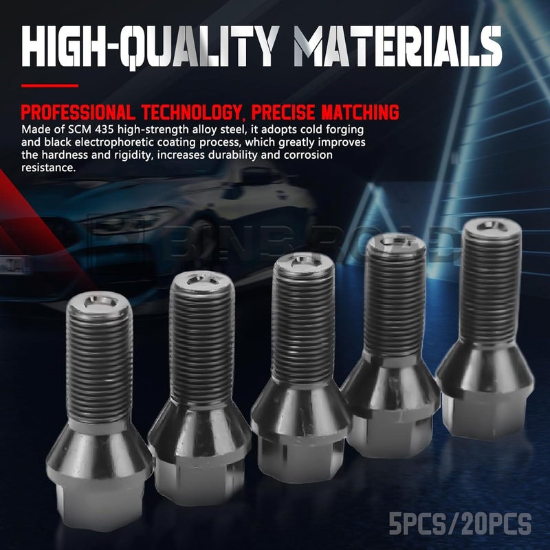 BINB ROAD 36136781151 Wheel Lug Bolt Nuts M14x1.25 Compatible with BMW MINI 328ix 428i 528i 535i 640i 740i X1 X2X3 X4 X5 X6,20Pcs - Image 5